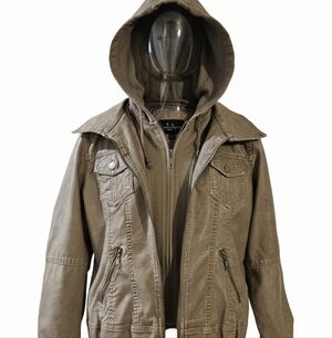 Coalition LA Faux Leather Hooded Jacket S